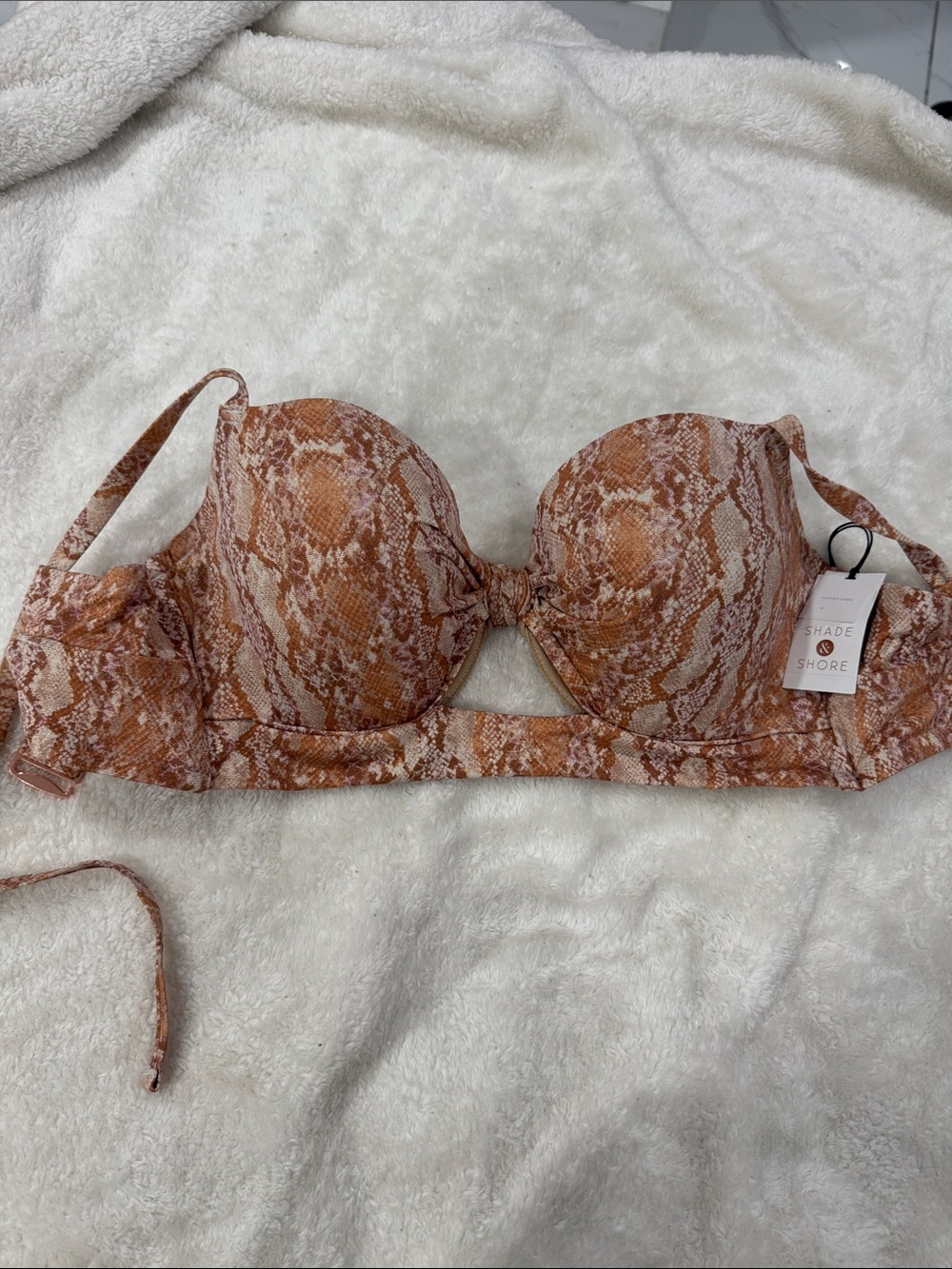 Shade & Shore Rust Snake-Print Convertible Bikini Top